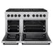 ZLINE Autograph Edition 48 in. 6.7 cu. ft. Paramount Gas Range with 8 Burner DuoPro™ Cooktop and Dual Ovens in Satin Stainless Steel and Matte Black Accents (PSGRSZ-48-MB)