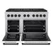 ZLINE Autograph Edition 48 in. 6.7 cu. ft. Paramount Gas Range with 8 Burner DuoPro™ Cooktop and Dual Ovens in Satin Stainless Steel with White Matte Doors and Matte Black Accents (PSGRSZ-WM-48-MB)