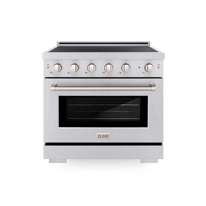 ZLINE 36 in. 5.2 cu. ft. Paramount Induction Range with 5 Element Cooktop and Electric Convection Oven in Satin Stainless Steel (SINRS-36)