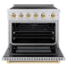 ZLINE Autograph Edition 36 in. 5.2 cu. ft. Paramount Induction Range with 5 Element Cooktop and Electric Convection Oven in Satin Stainless Steel with Polished Gold Accents (SINRSZ-36-G)