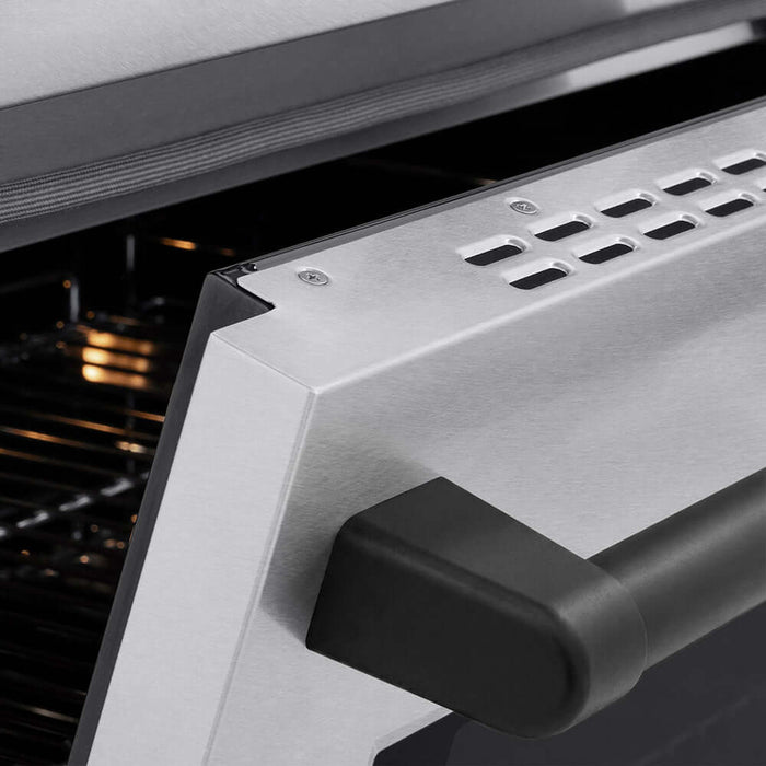 ZLINE Autograph Edition 36 in. 5.2 cu. ft. Paramount Induction Range with 5 Element Cooktop and Electric Convection Oven in Satin Stainless Steel with Matte Black Accents (SINRSZ-36-MB)