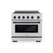 ZLINE Autograph Edition 36 in. 5.2 cu. ft. Paramount Induction Range with 5 Element Cooktop and Electric Convection Oven in Satin Stainless Steel with Matte Black Accents (SINRSZ-36-MB)