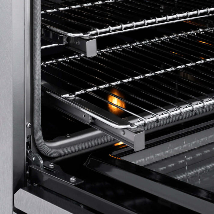 ZLINE Autograph Edition 36 in. 5.2 cu. ft. Paramount Induction Range with 5 Element Cooktop and Electric Convection Oven in Satin Stainless Steel with Matte Black Accents (SINRSZ-36-MB)