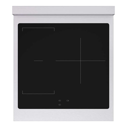 ZLINE Autograph Edition 24 in. 3.2 cu. ft. Paramount Induction Range with 3 Element Cooktop and Electric Convection Oven in Satin Stainless Steel with White Matte Door and Matte Black Accents (SINRSZ-WM-24-MB)