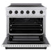 ZLINE Autograph Edition 36 in. 5.2 cu. ft. Paramount Induction Range with 5 Element Cooktop and Electric Convection Oven in Satin Stainless Steel with White Matte Door and Matte Black Accents (SINRSZ-WM-36-MB)