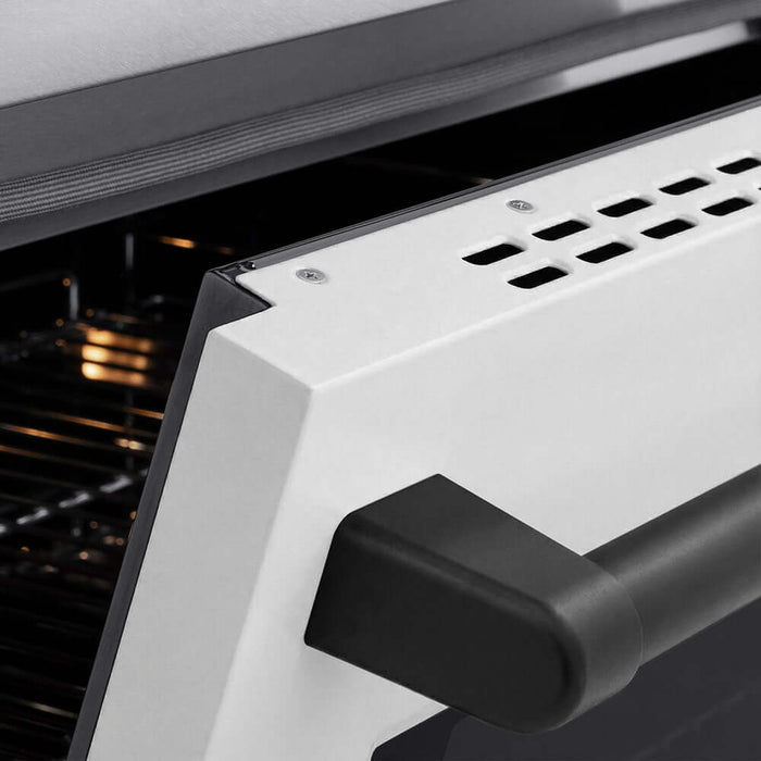 ZLINE Autograph Edition 36 in. 5.2 cu. ft. Paramount Induction Range with 5 Element Cooktop and Electric Convection Oven in Satin Stainless Steel with White Matte Door and Matte Black Accents (SINRSZ-WM-36-MB)