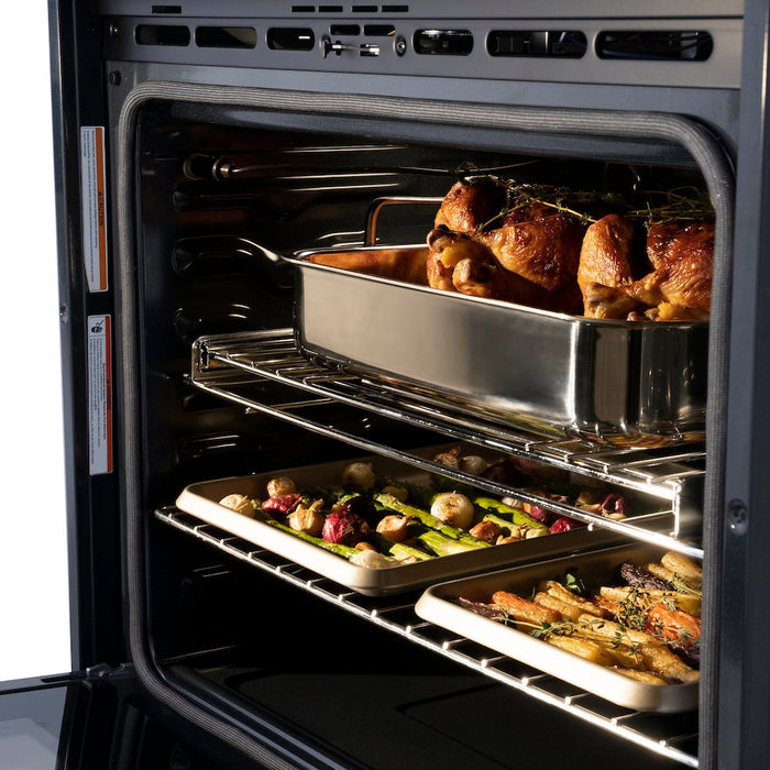 ZLINE 30 in. Professional True Convection Double Wall Oven with Air Fry and Self Clean in Satin Stainless Steel (WADS-30)