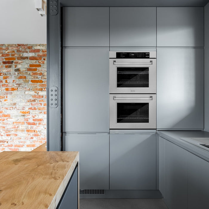 ZLINE 30 in. Professional True Convection Double Wall Oven with Air Fry and Self Clean in Satin Stainless Steel (WADS-30)