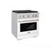 ZLINE 30 in. 4.2 cu. ft. Paramount Gas Range with 4 Burner Cooktop and Convection Gas Oven in Satin Stainless Steel with White Matte Door (SGRS-WM-30)