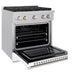 ZLINE 30 in. 4.2 cu. ft. Paramount Gas Range with 4 Burner Cooktop and Convection Gas Oven in Satin Stainless Steel with White Matte Door (SGRS-WM-30)