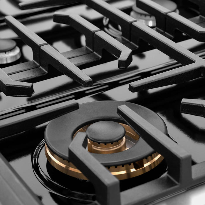 ZLINE 36 in. 5.2 cu. ft. Paramount Gas Range with 6 Burner Cooktop and Convection Gas Oven in Satin Stainless Steel with White Matte Door (SGRS-WM-36)