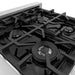 ZLINE 30 in. 4.0 cu. ft. Legacy Dual Fuel Range with 4 Burner Gas Cooktop and Electric Convection Oven in Stainless Steel and Black Matte Door (RA-BLM-30)