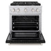 ZLINE 30 in. 4.2 cu. ft. Paramount Dual Fuel Range with 4 Burner Gas Cooktop and Electric Convection Oven in Stainless Steel with Black Matte Door (SDR-BLM-30)
