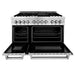 ZLINE 48 in. 6.0 cu. ft. Legacy Dual Fuel Range with 7 Burner Gas Cooktop and 2 Electric Ovens in Stainless Steel with Reversible Griddle (RA-GR-48)