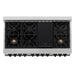 ZLINE Autograph Edition 48 in. 6.0 cu. ft. Legacy Dual Fuel Range with 7 Burner Gas Cooktop and 2 Electric Ovens in Stainless Steel with White Matte Doors and Matte Black Accents (RAZ-WM-48-MB)