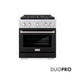 ZLINE 30 in. 4.2 cu. ft. Paramount Dual Fuel Range with 4 Burner DuoPro™ Cooktop and Electric Convection Oven with Black Matte Door (PSDR-BLM-30)