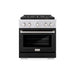ZLINE 30 in. 4.2 cu. ft. Paramount Dual Fuel Range with 4 Burner DuoPro™ Cooktop and Electric Convection Oven with Black Matte Door (PSDR-BLM-30)