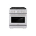 ZLINE 30 in. 4.2 cu. ft. Paramount Dual Fuel Range with 4 Burner DuoPro™ Cooktop and Electric Convection Oven in Stainless Steel (PSDR30)