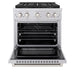 ZLINE 30 in. 4.2 cu. ft. Paramount Dual Fuel Range with 4 Burner DuoPro™ Cooktop and Electric Convection Oven in Stainless Steel (PSDR30)
