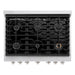 ZLINE 36 in. 5.2 cu. ft. Paramount Dual Fuel Range with 6 Burner Gas Cooktop and Electric Convection Oven in Stainless Steel (SDR36)