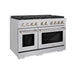 ZLINE 48 in. 6.7 cu. ft. Paramount Double Oven Dual Fuel Range with 8 Burner Gas Cooktop in Stainless Steel (SDR48)