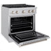 ZLINE 30 in. 4.2 cu. ft. Paramount Gas Range with Convection Gas Oven in Stainless Steel with 4 Brass Burners (SGR-BR-30)