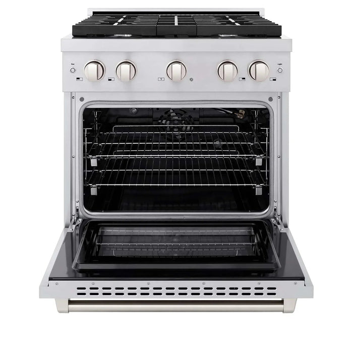 ZLINE 30-Inch Gas Range with 4 Burners and 4.2 cu. ft. Convection Gas Oven in Stainless Steel (SGR30)