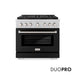 ZLINE 36 in. 5.2 cu. ft. Paramount Gas Range with 6 Burner DuoPro™ Cooktop and Convection Gas Oven with Black Matte Door (PSGR-BLM-36)