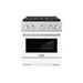 ZLINE 30 in. 4.2 cu. ft. Paramount Gas Range with 4 Burner DuoPro™ Cooktop and Convection Gas Oven with White Matte Door (PSGR-WM-30)
