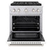 ZLINE 30 in. 4.2 cu. ft. Paramount Gas Range with 4 Burner DuoPro™ Cooktop and Convection Gas Oven with White Matte Door (PSGR-WM-30)