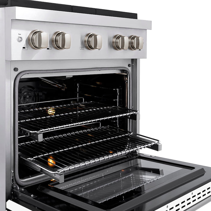 ZLINE 30 in. 4.2 cu. ft. Paramount Gas Range with 4 Burner DuoPro™ Cooktop and Convection Gas Oven with White Matte Door (PSGR-WM-30)