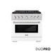 ZLINE 36 in. 5.2 cu. ft. Paramount Gas Range with 6 Burner DuoPro™ Cooktop and Convection Gas Oven with White Matte Door (PSGR-WM-36)