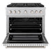 ZLINE 36 in. 5.2 cu. ft. Paramount Gas Range with 6 Burner DuoPro™ Cooktop and Convection Gas Oven with White Matte Door (PSGR-WM-36)