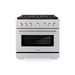 ZLINE 36 in. 5.2 cu. ft. Paramount Gas Range with 6 Burner DuoPro™ Cooktop and Convection Gas Oven in Stainless Steel (PSGR36)