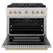 ZLINE Autograph Edition 36 in. 5.2 cu. ft. Paramount Gas Range with 6 Burner DuoPro™ Cooktop and Convection Gas Oven in Stainless Steel and Champagne Bronze Accents (PSGRZ-36-CB)