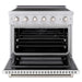 ZLINE 36 in. 5.2 cu. ft. Paramount Induction Range with 5 Element Cooktop and Electric Convection Oven in Stainless Steel with White Matte Door (SINR-WM-36)