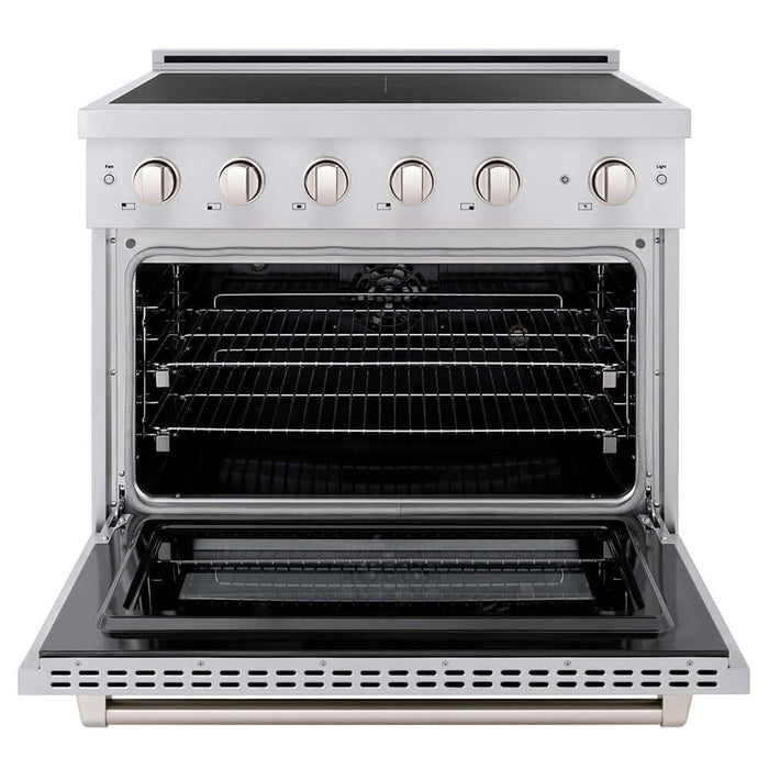 ZLINE 36 in. 5.2 cu. ft. Paramount Induction Range with 5 Element Cooktop and Electric Convection Oven in Stainless Steel (SINR36)