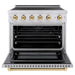 ZLINE Autograph Edition 36 in. 5.2 cu. ft. Paramount Induction Range with 5 Element Cooktop and Electric Convection Oven in Stainless Steel with Polished Gold Accents (SINRZ-36-G)