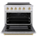 ZLINE Autograph Edition 36 in. 5.2 cu. ft. Paramount Induction Range with 5 Element Cooktop and Electric Convection Oven in Stainless Steel with Champagne Bronze Helix Handle and Knob Accents (SINRZ-36-KCB)