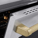 ZLINE Autograph Edition 36 in. 5.2 cu. ft. Paramount Induction Range with 5 Element Cooktop and Electric Convection Oven in Stainless Steel with Champagne Bronze Helix Handle and Knob Accents (SINRZ-36-KCB)