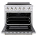 ZLINE Autograph Edition 36 in. 5.2 cu. ft. Paramount Induction Range with 5 Element Cooktop and Electric Convection Oven in Stainless Steel with Polished Nickel Helix Handle and Knob Accents (SINRZ-36-KPN)