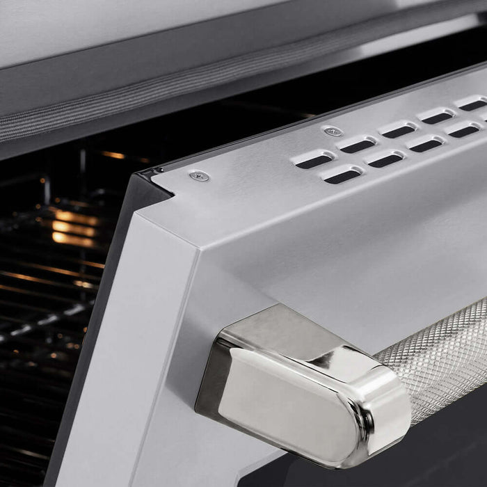 ZLINE Autograph Edition 36 in. 5.2 cu. ft. Paramount Induction Range with 5 Element Cooktop and Electric Convection Oven in Stainless Steel with Polished Nickel Helix Handle and Knob Accents (SINRZ-36-KPN)