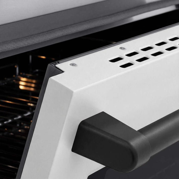 ZLINE Autograph Edition 36 in. 5.2 cu. ft. Paramount Induction Range with 5 Element Cooktop and Electric Convection Oven in Stainless Steel with White Matte Door and Matte Black Accents (SINRZ-WM-36-MB)