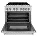 ZLINE 36 in. 4.6 cu. ft. Legacy Dual Fuel Range with 6 Burner Gas Cooktop and Electric Convection Oven in Stainless Steel with Griddle (RA-GR-36)