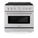 ZLINE 36 in. 5.2 cu. ft. Paramount Dual Fuel Range with 6 Burner Gas Cooktop and Electric Convection Oven in Stainless Steel (SDR36)