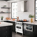 ZLINE 30 in. 4.0 cu. ft. Legacy Dual Fuel Range with 4 Burner Gas Cooktop and Electric Convection Oven in Stainless Steel and White Matte Door (RA-WM-30)