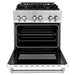 ZLINE 30 in. 4.0 cu. ft. Legacy Dual Fuel Range with 4 Burner Gas Cooktop and Electric Convection Oven in Stainless Steel and White Matte Door (RA-WM-30)