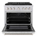ZLINE 36 in. 5.2 cu. ft. Paramount Gas Range with 6 Burner Cooktop and Convection Gas Oven in Stainless Steel with White Matte Door (SGR-WM-36)