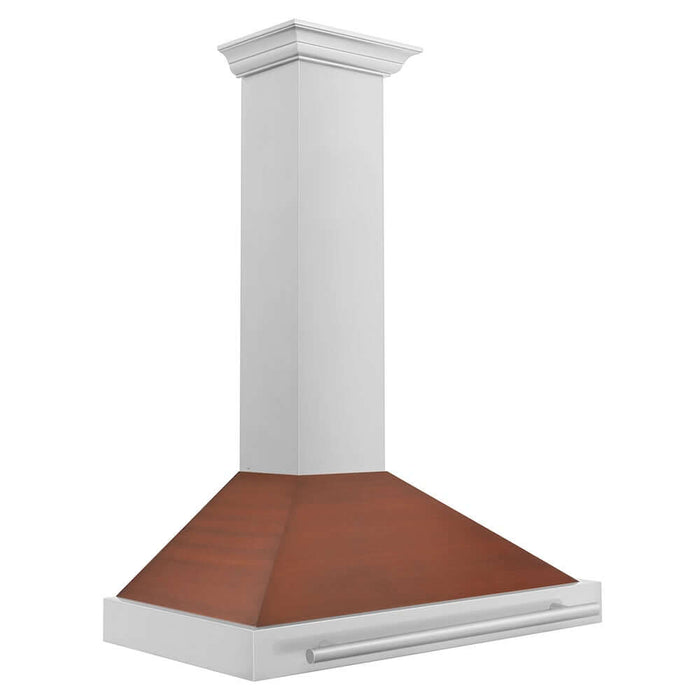 ZLINE Convertible Stainless Steel Range Hood with Copper Shell and Stainless Steel Handle with Size Options (KB4STX-C)