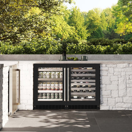 ZLINE 24 in. Touchstone Dual Zone 44 Bottle Wine Cooler with Black Matte Glass Door (RWDO-BLM-24)